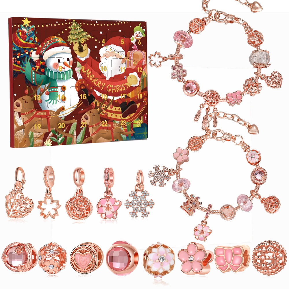 Christmas Advent Countdown Diy Bracelet Set Blind Box Bracelet Gift for Children's - soufeelau