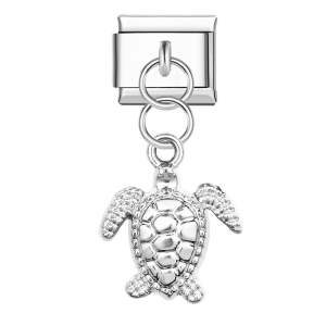 Silver Turtle Italian Charm For Italian Charm Bracelets Composable Link