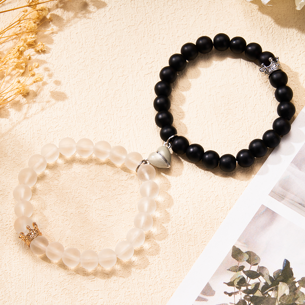 Magnetic Couple Crown Bracelet Set Valentine's Day Gift for Couples - soufeelau