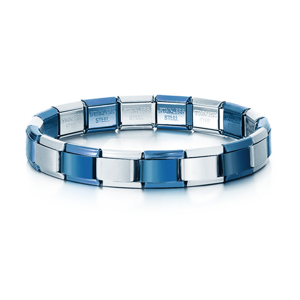 Vintage Silver and Blue Italian Charm Bracelets Original Italian Charm Bracelet - soufeelau