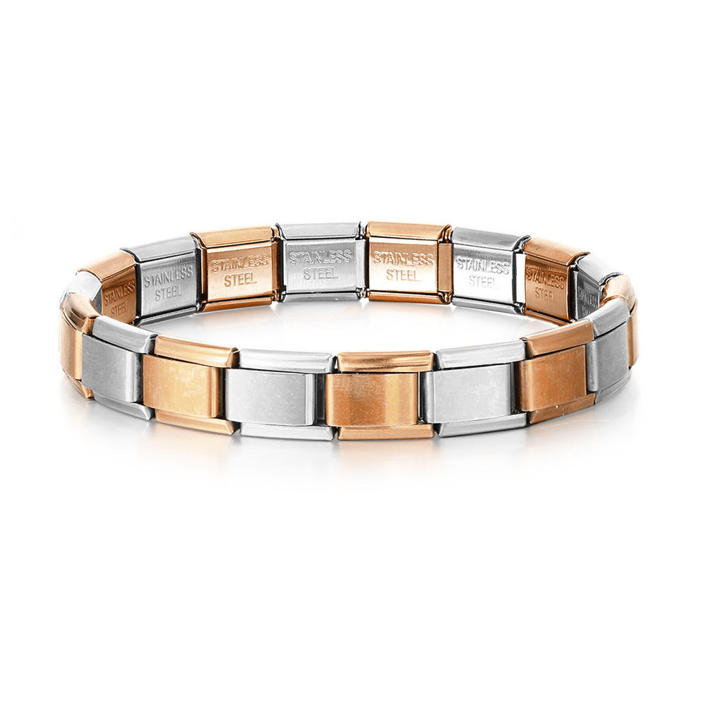 Vintage Silver and Rose Gold Italian Charm Bracelets Original Italian Charm Bracelet - soufeelau