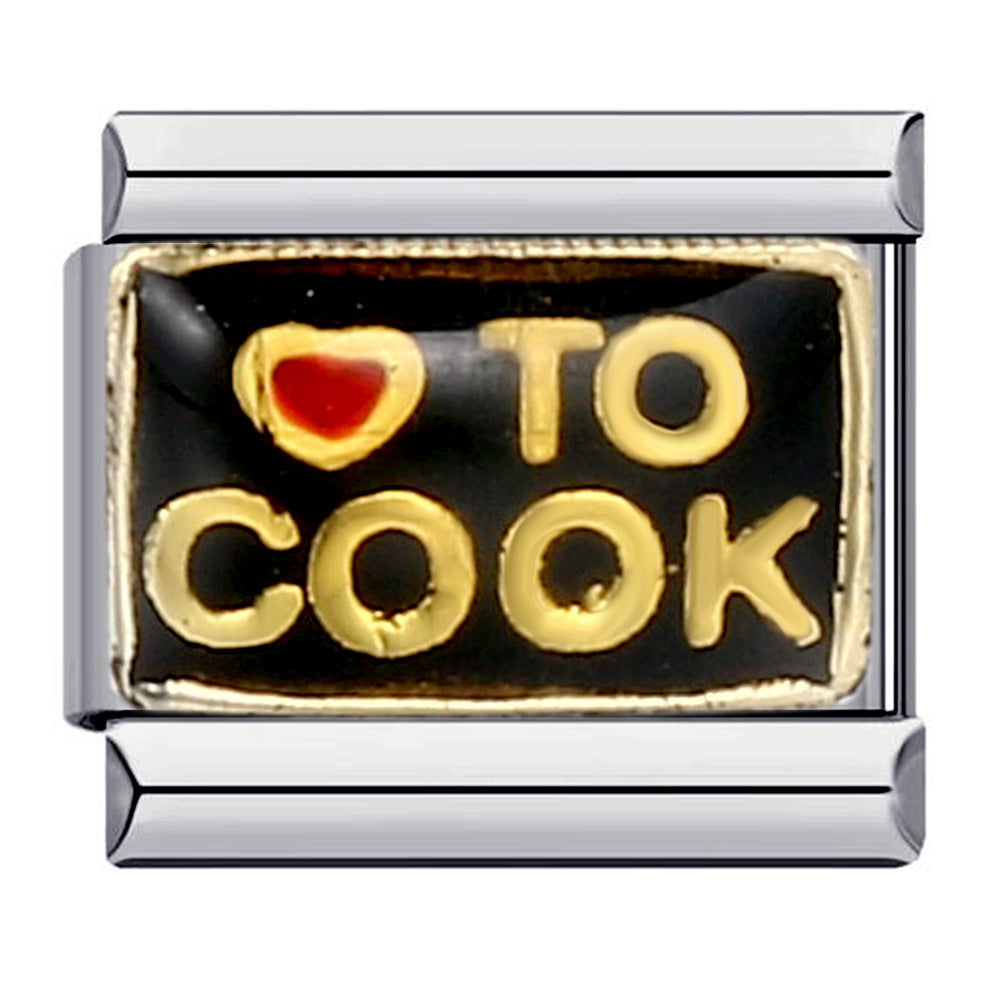 TO COOK Italian Charm For Italian Charm Bracelets Composable Link - soufeelau