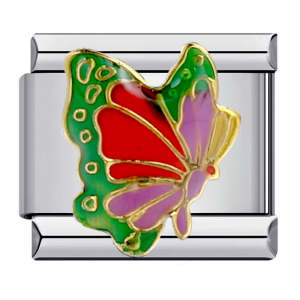 Colorful Butterfly Italian Charm For Italian Charm Bracelets Composable Link