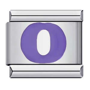 Purple Letter O Italian Charm For Italian Charm Bracelets Composable Link
