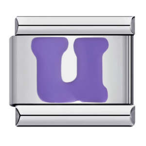 Purple Letter U Italian Charm For Italian Charm Bracelets Composable Link