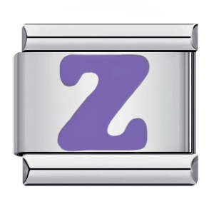 Purple Letter Z Italian Charm For Italian Charm Bracelets Composable Link