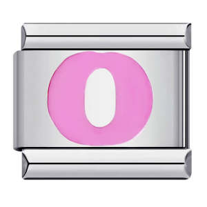 Pink Letter O Italian Charm For Italian Charm Bracelets Composable Link