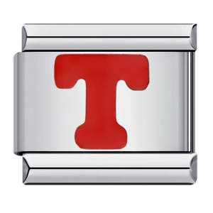 Red Letter T Italian Charm For Italian Charm Bracelets Composable Link