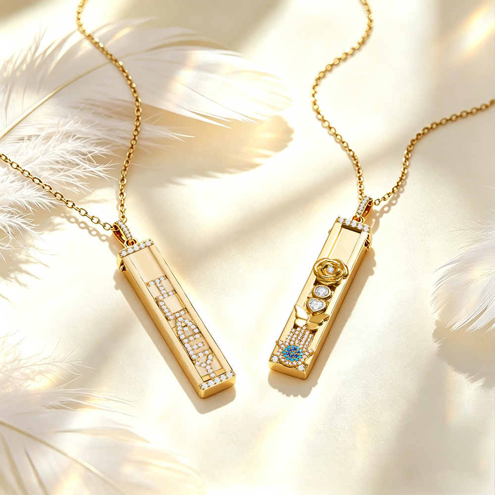 Custom Letters Necklace & Bracelet Optional Charm Necklace Double Sided Skinny Charm Pendant Gift for Her