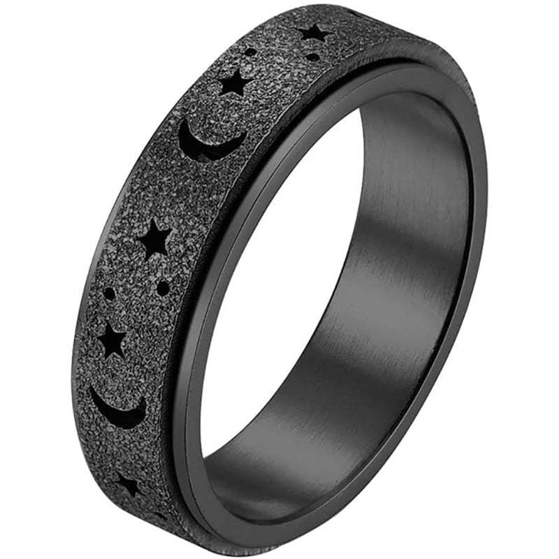 Anxiety Ring for Women Men Moon Star Relieving Anxiety Rotating Ring Jewelry Gifts - soufeelau