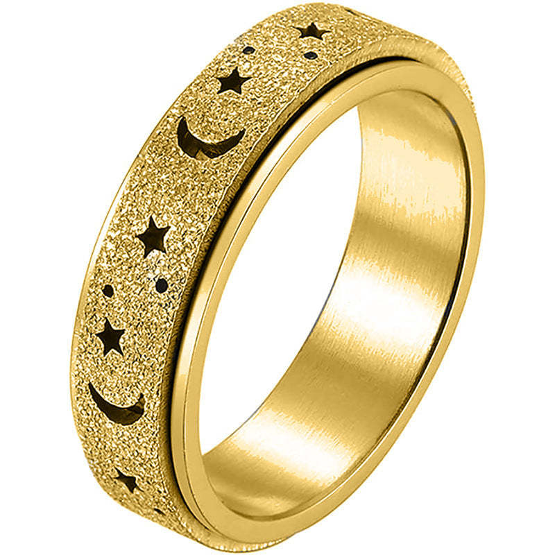 Anxiety Ring for Women Men Moon Star Relieving Anxiety Rotating Ring Jewelry Gifts - soufeelau