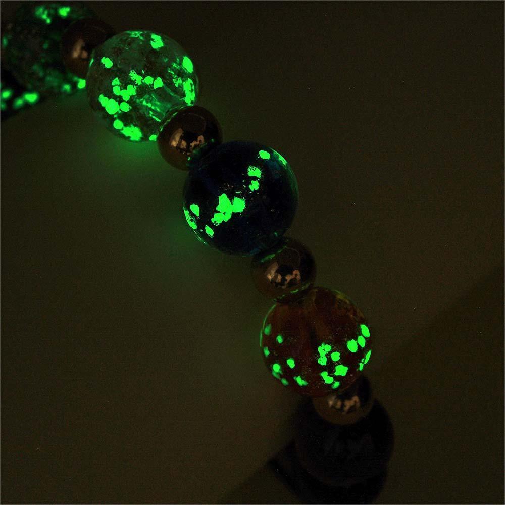 Luminous Gold Beads Six-Color Firefly Glass Braided Bracelet Glow in the Dark Luminous Bracelet - soufeelau
