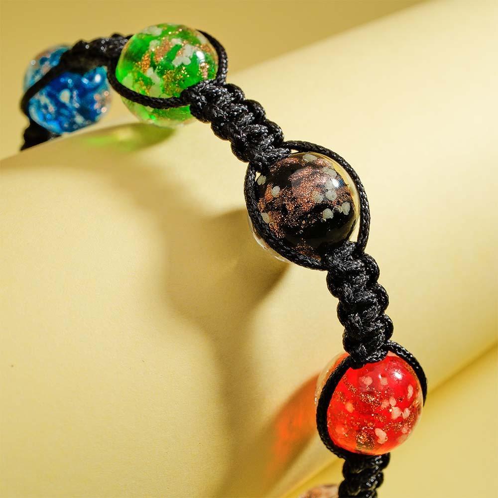 Six-Color Firefly Glass Braided Bracelet Glow in the Dark Luminous Bracelet - soufeelau