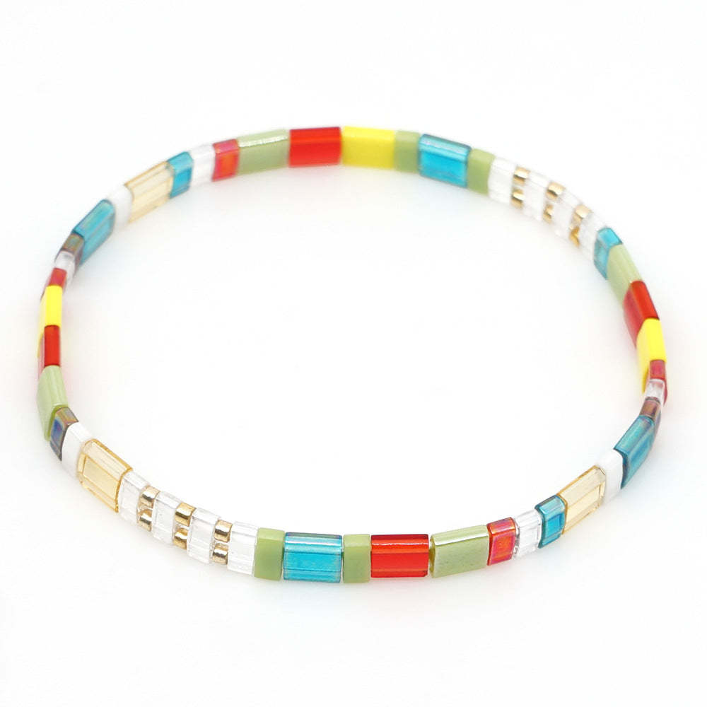 Tila Bead Bracelet Blue and White Vintage Bracelets Fashion Gift - soufeelau