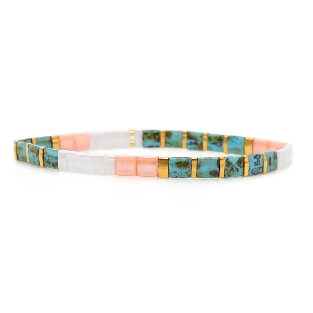 Blue Tila Bracelet Vintage Fashion Handcrafted Gift for Jewelry Lovers - soufeelau