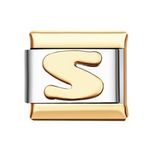 Alphabet S-Silver Italian Charm For Italian Charm Bracelets Composable Link