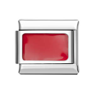 Square Red Italian Charm For Italian Charm Bracelets Composable Link