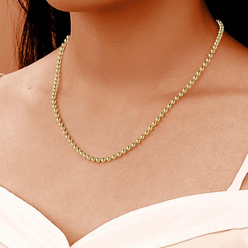 Gold Ball Chain Necklace Minimalist Chain Dainty and Thin Necklace - soufeelau
