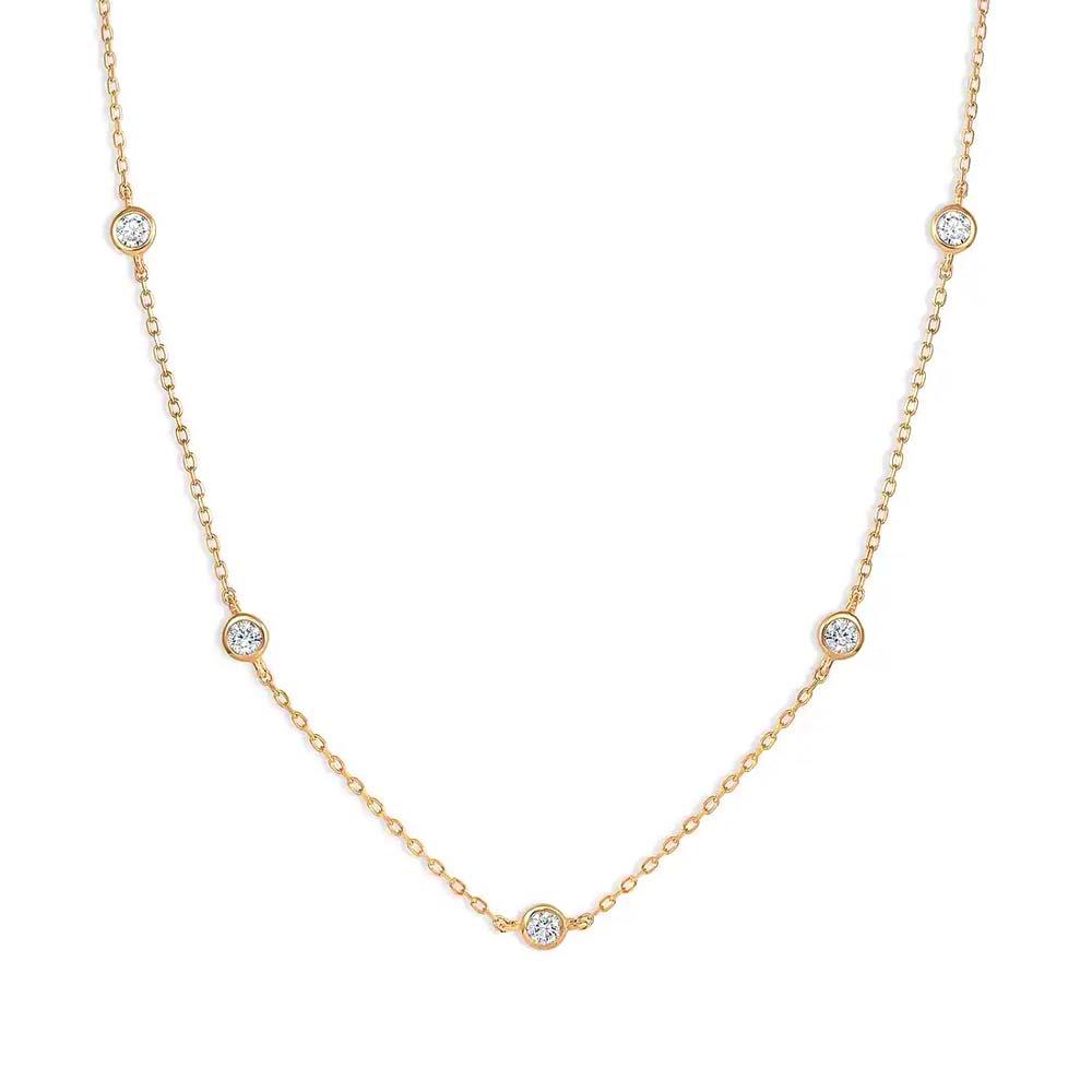Gold Classic Diamond Necklace Minimalist Chain Dainty and Thin Necklace - soufeelau