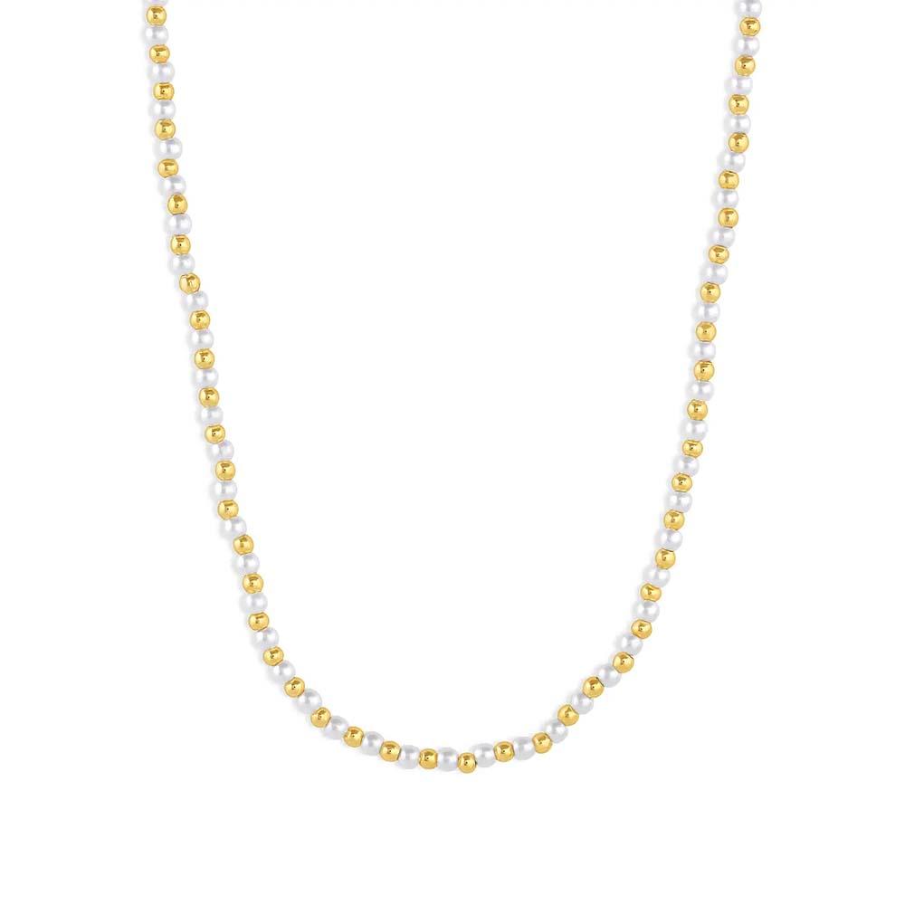 Poppy Pearl Necklace Gold Minimalist Chain Dainty and Thin Necklace - soufeelau
