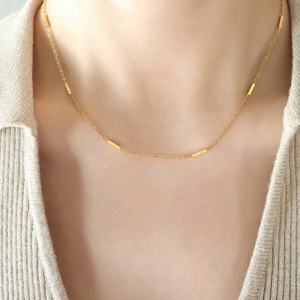 Gold Classic Necklace Minimalist Chain Dainty and Thin Necklace Gift For Women - soufeelau