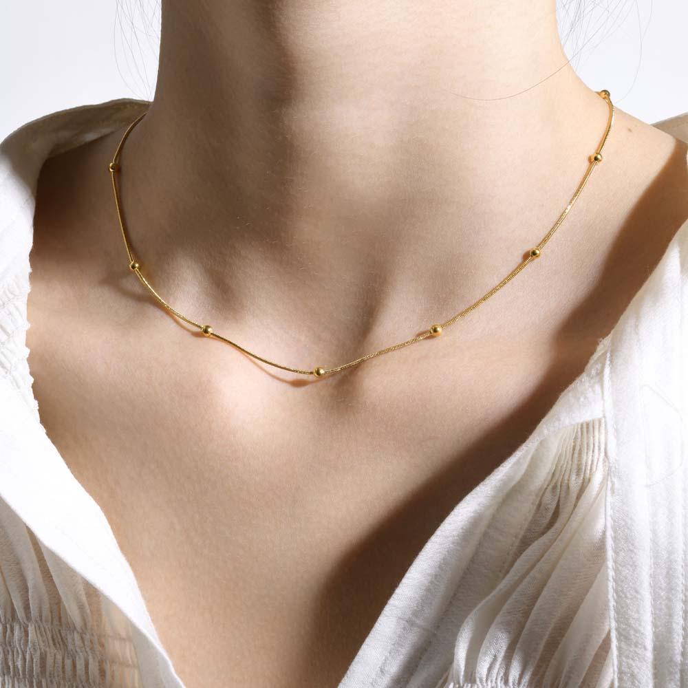 Gold Necklace For Women Minimalist Chain Dainty and Thin Necklace - soufeelau