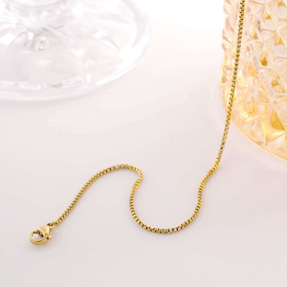 Gold Box Chain Necklace Minimalist Chain Dainty and Thin Necklace - soufeelau