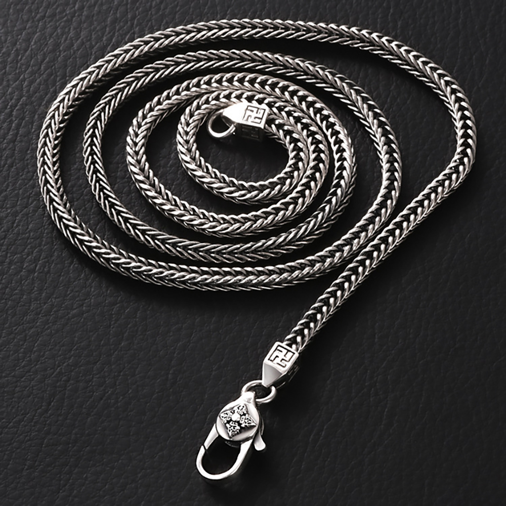 Men's Necklace Woven Chain Punk Stacking Chain Gift For Boyfriend - soufeelau