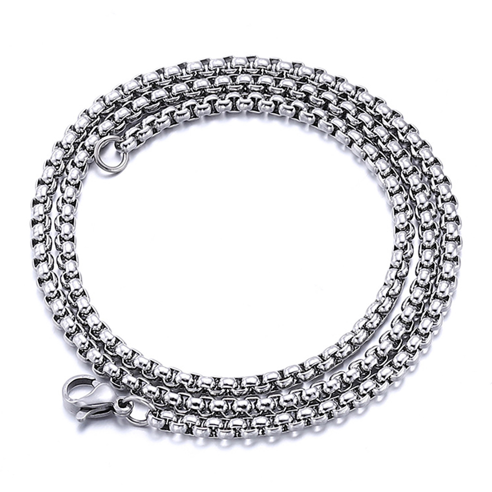 Men's Necklace Rounded Box Chain Punk Stacking Chain Gift For Boyfriend - soufeelau
