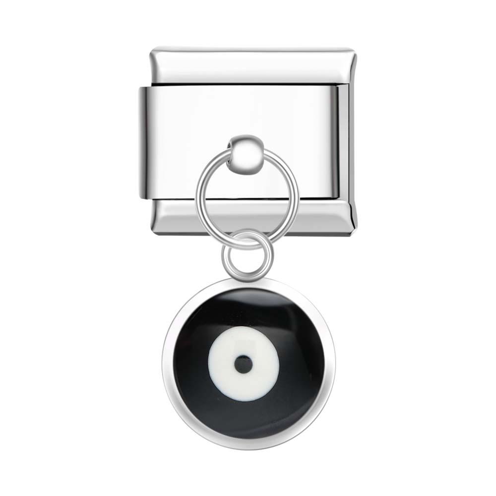 Devil's Eye - Black Italian Charm For Italian Charm Bracelets Composable Link - soufeelau