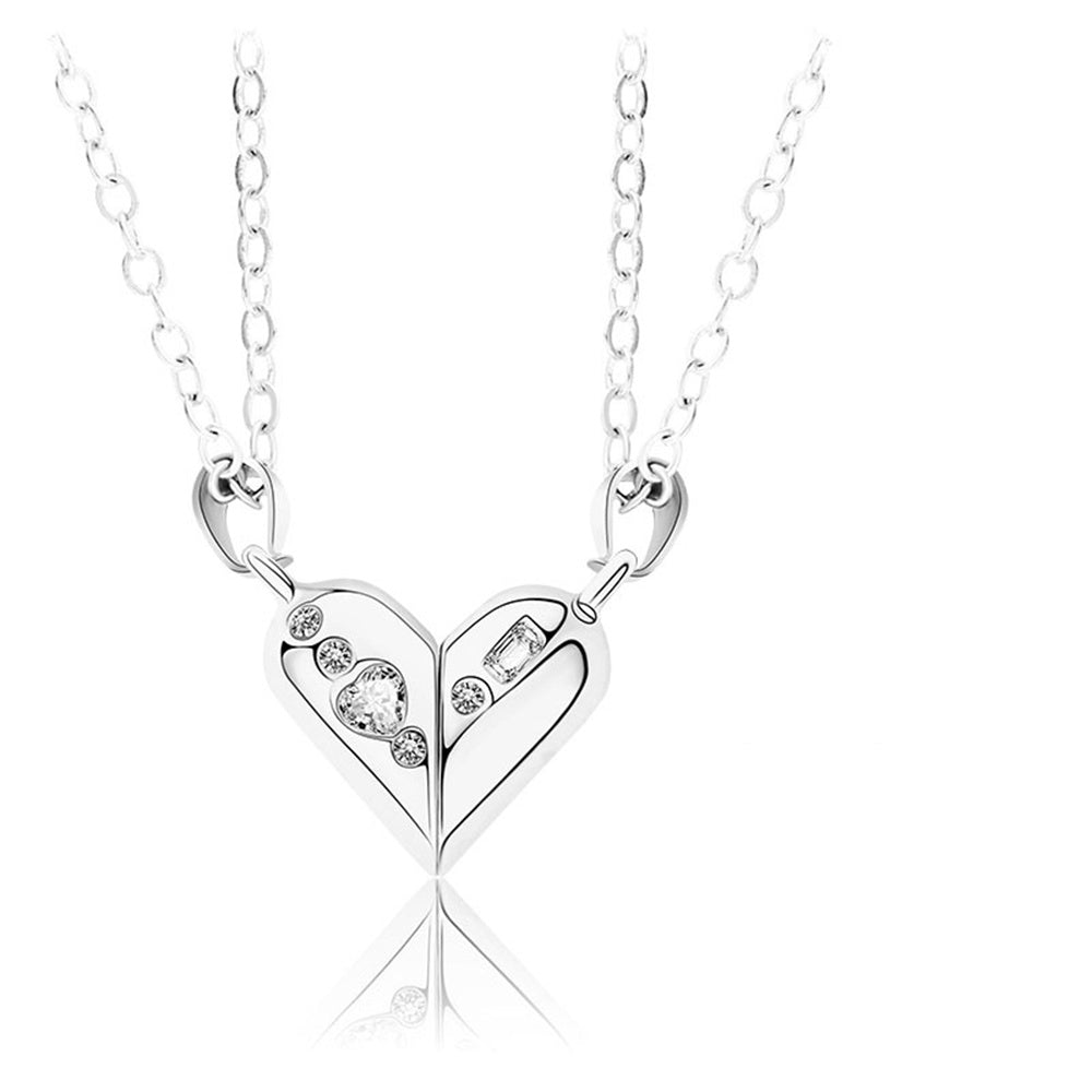 Magnetic Rotating Couples Necklaces Heart Necklace Gifts for Him and Her - soufeelau