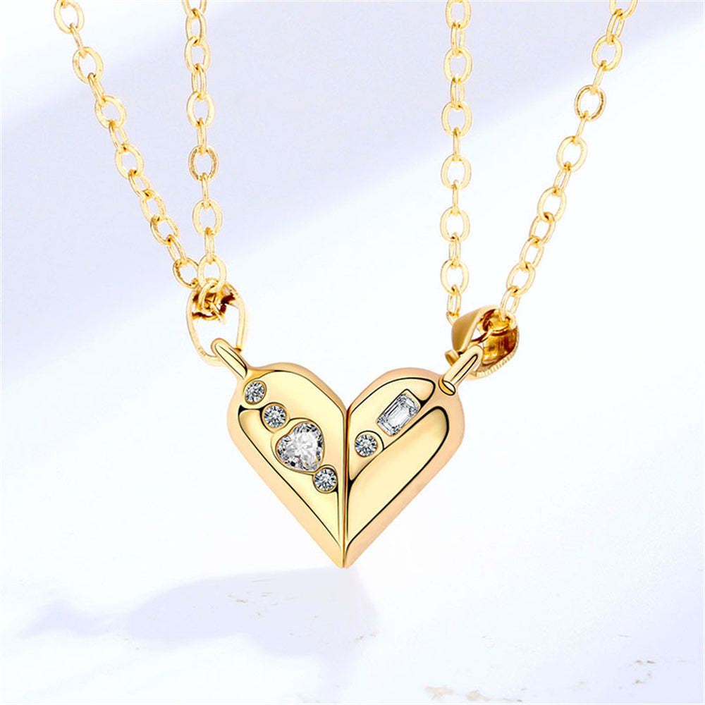 Magnetic Rotating Couples Necklaces Heart Necklace Gifts for Him and Her - soufeelau