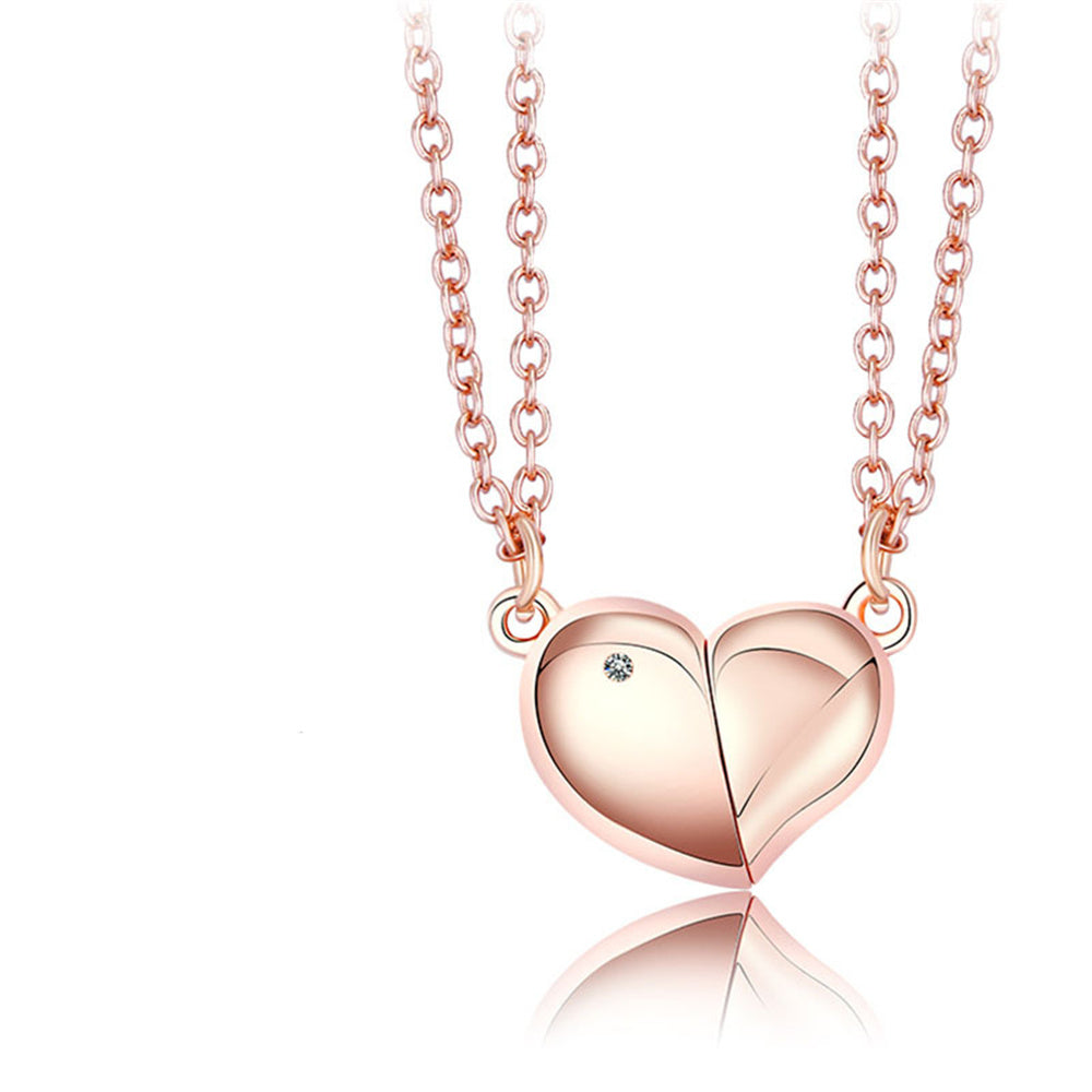 Magnetic Rotating Necklaces Heart Necklace Couples Gifts for Him and Her - soufeelau