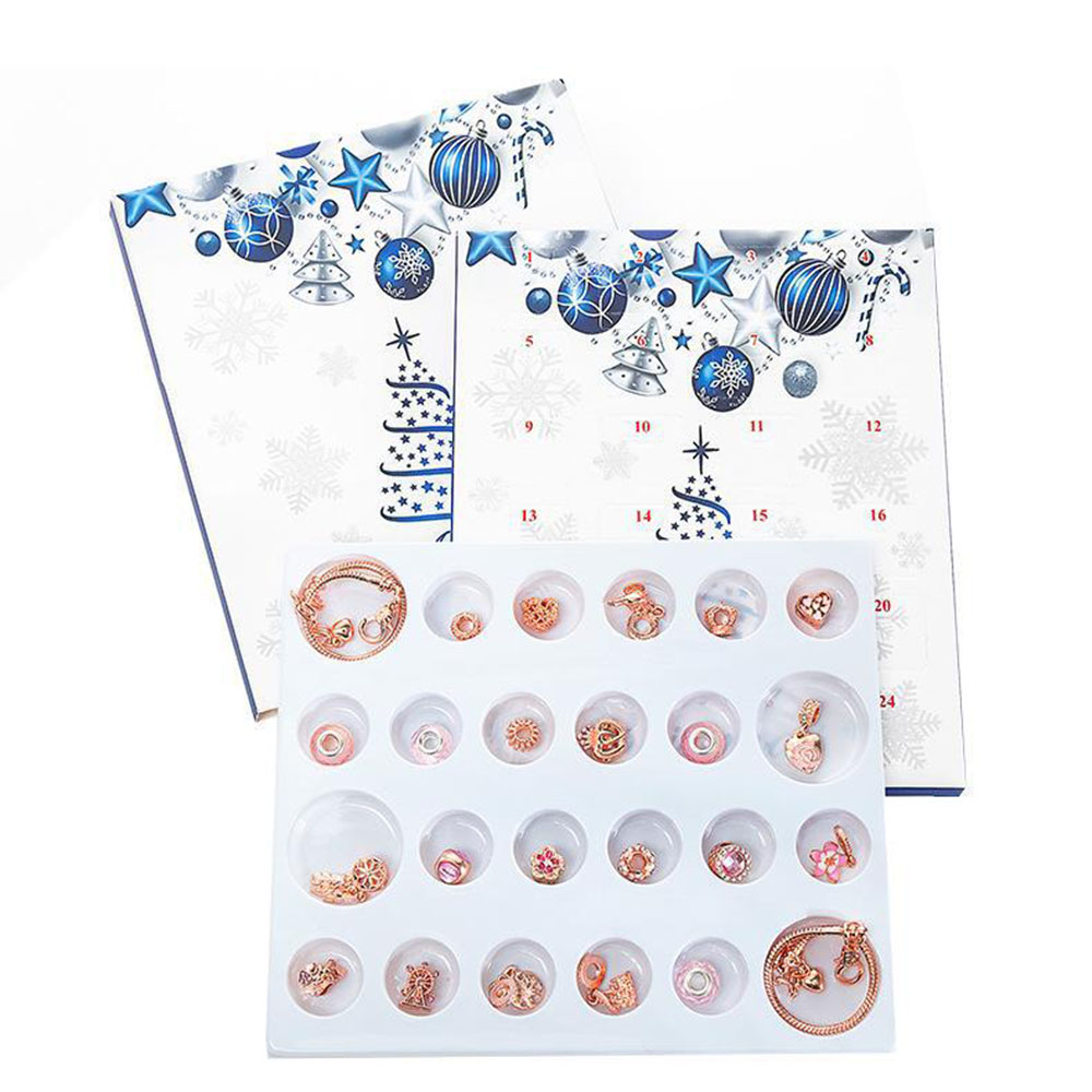 Countdown Calendar Box Christmas Gifts Jewelry Advent Calendar Charm Jewelry Set DIY Charm For Her - soufeelau