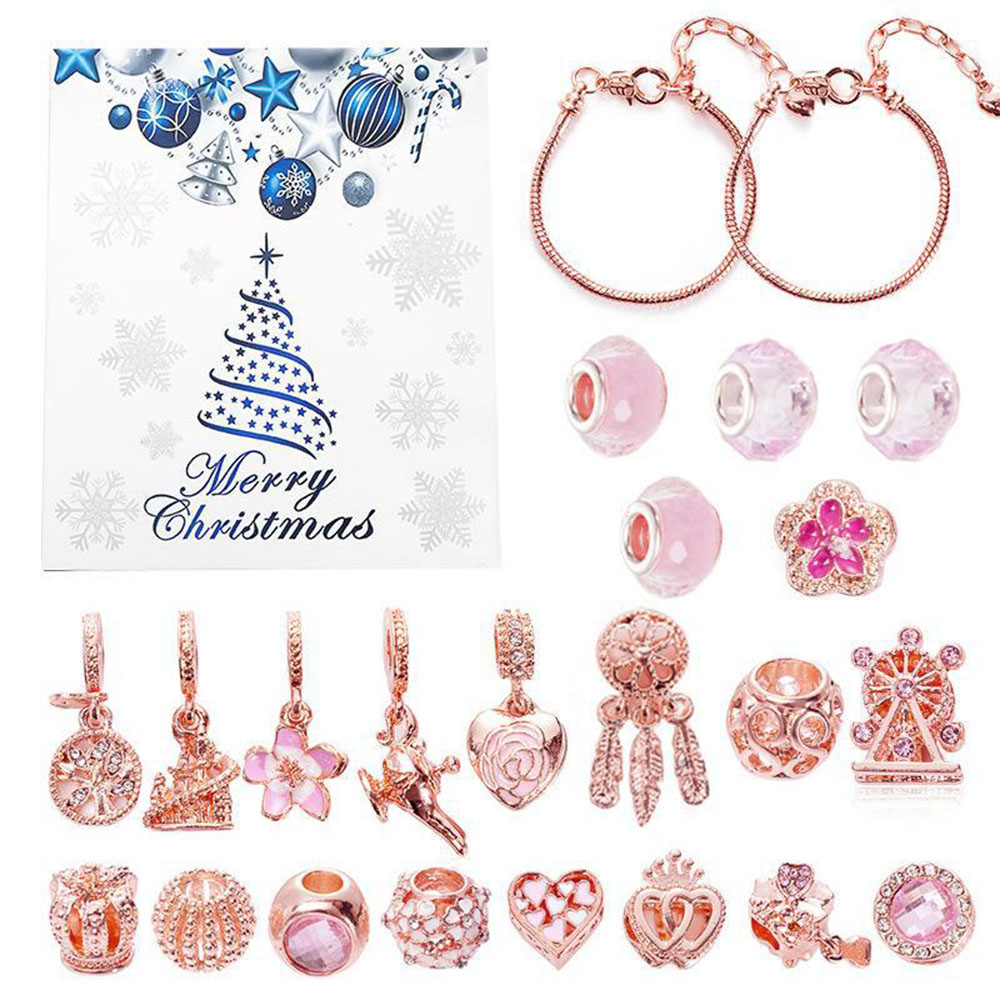 Countdown Calendar Box Christmas Gifts Jewelry Advent Calendar Charm Jewelry Set DIY Charm For Her - soufeelau