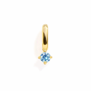 BLUE ZIRCON CHARM - GOLD