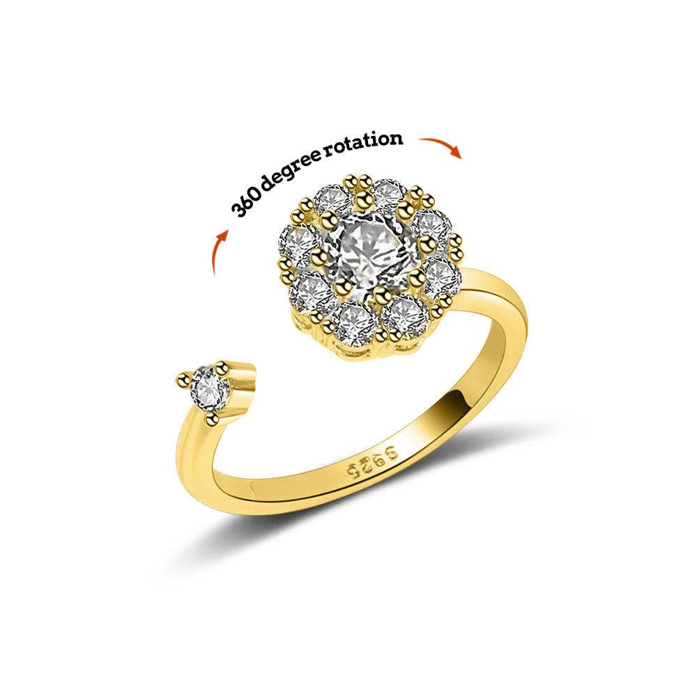 Anxiety Ring Decompression Ring Anti-Anxiety Relief Adjustable Gold Ring - soufeelau