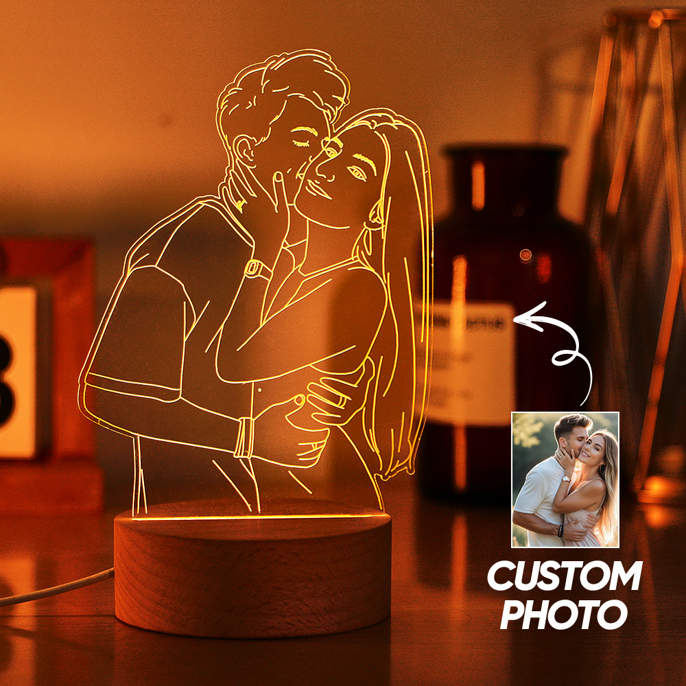 Anniversary Gifts Custom 3D Photo Lamp Personalized Night Light