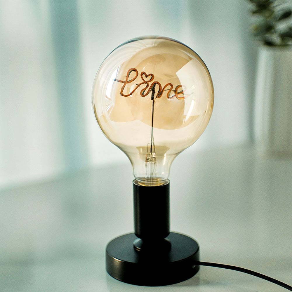 Custom Text Vintage Edison Led Filament Modeling Lamp Soft Light Bulbs Decorative Warm Yellow Light Led - soufeelau