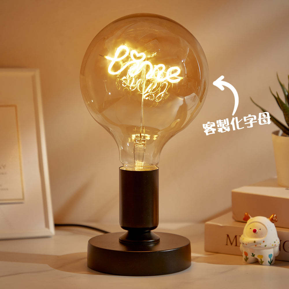 Custom Text Vintage Edison Led Filament Modeling Lamp Soft Light Bulbs Decorative Warm Yellow Light Led - soufeelau