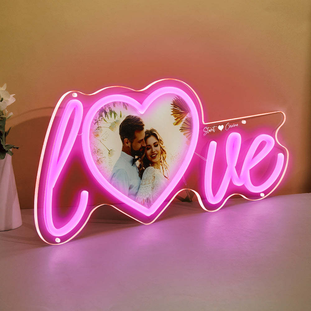 Anniversary Gifts Custom Love Neon Signs Personalized Photo LED Neon Lights - soufeelau