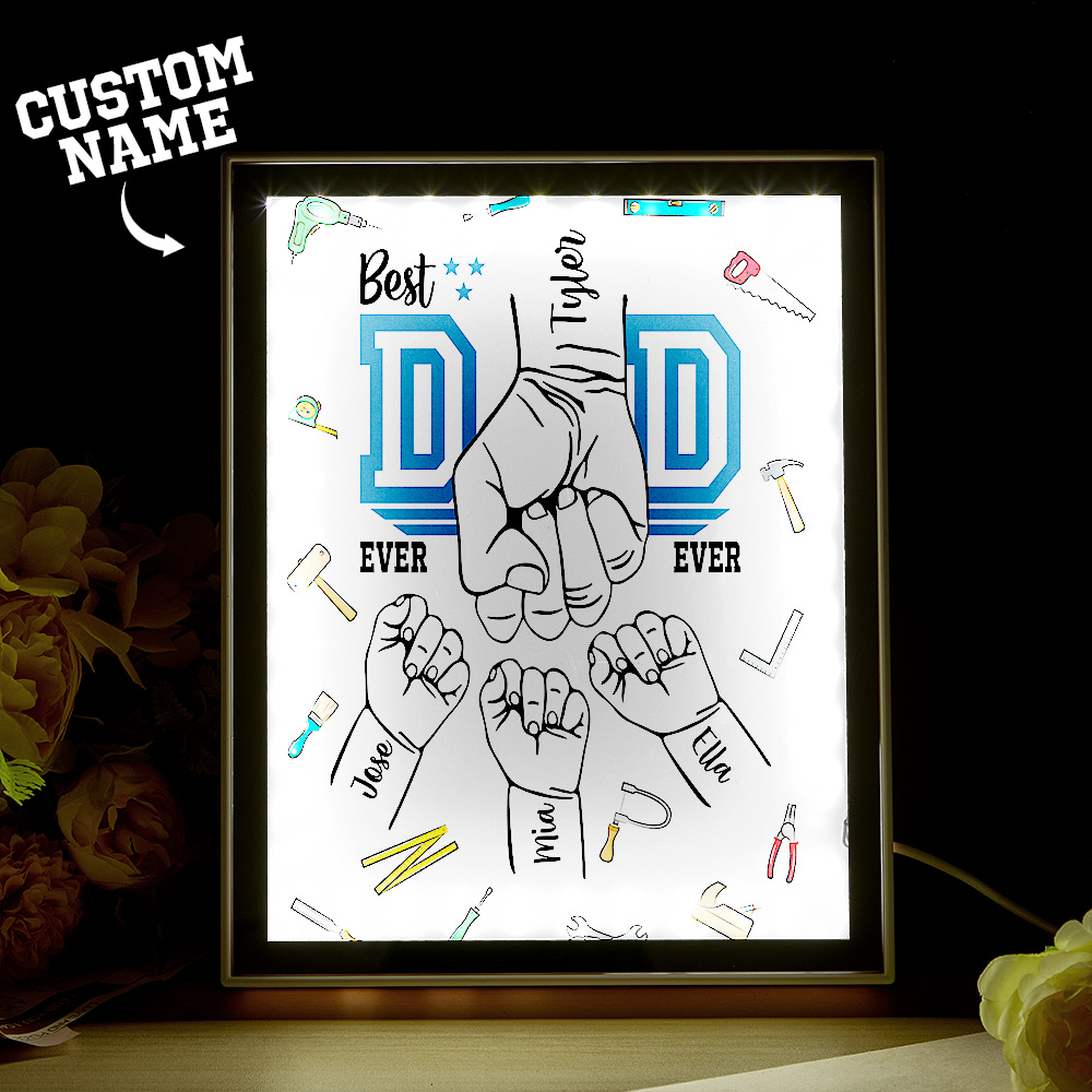 Customize Fist Mirror Light Box Father's Day Gifts - soufeelau