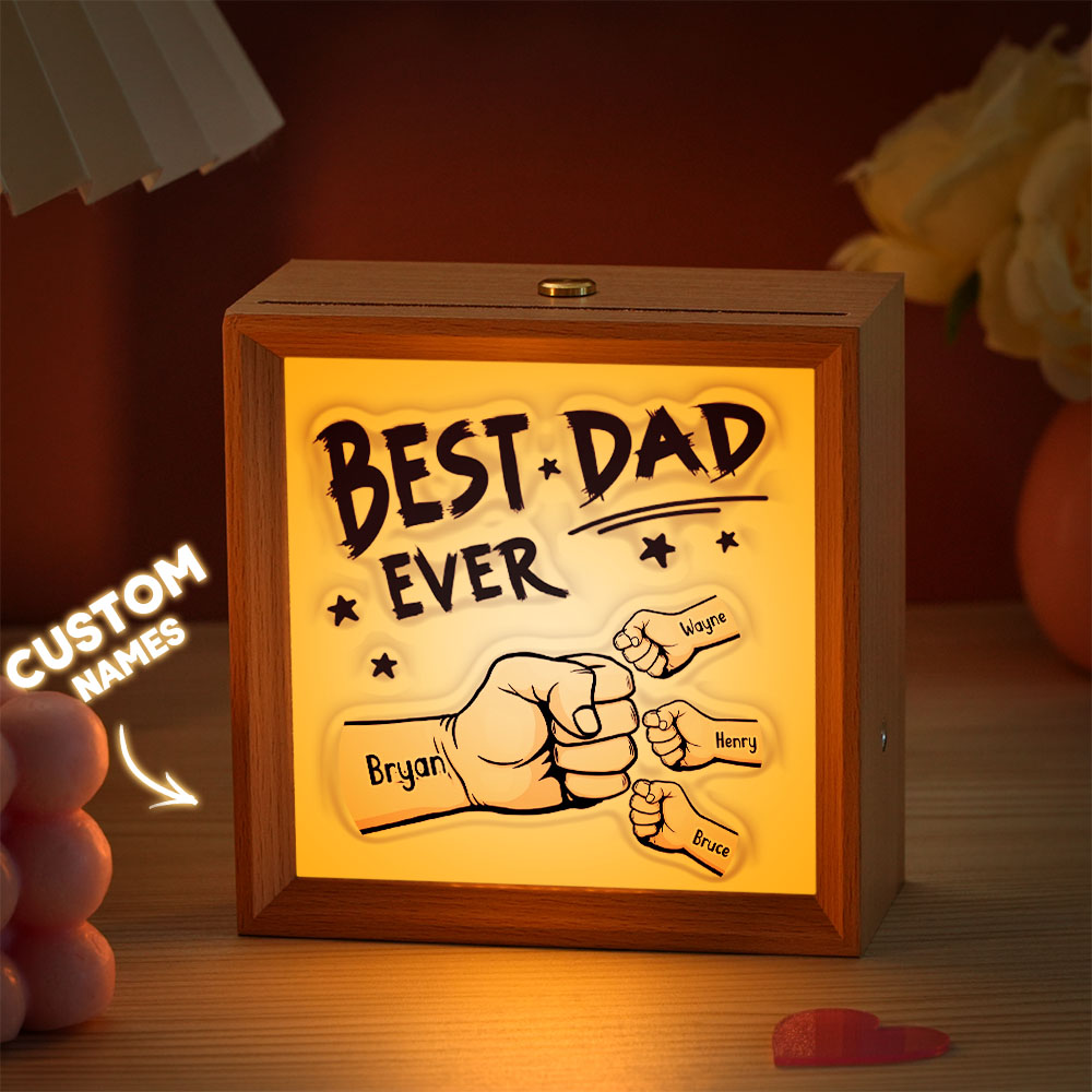 Personalized Mirror Light Custom Fist Mirror Night Light Custom Kids Names Best Gifts Father's Day Gifts - soufeelau