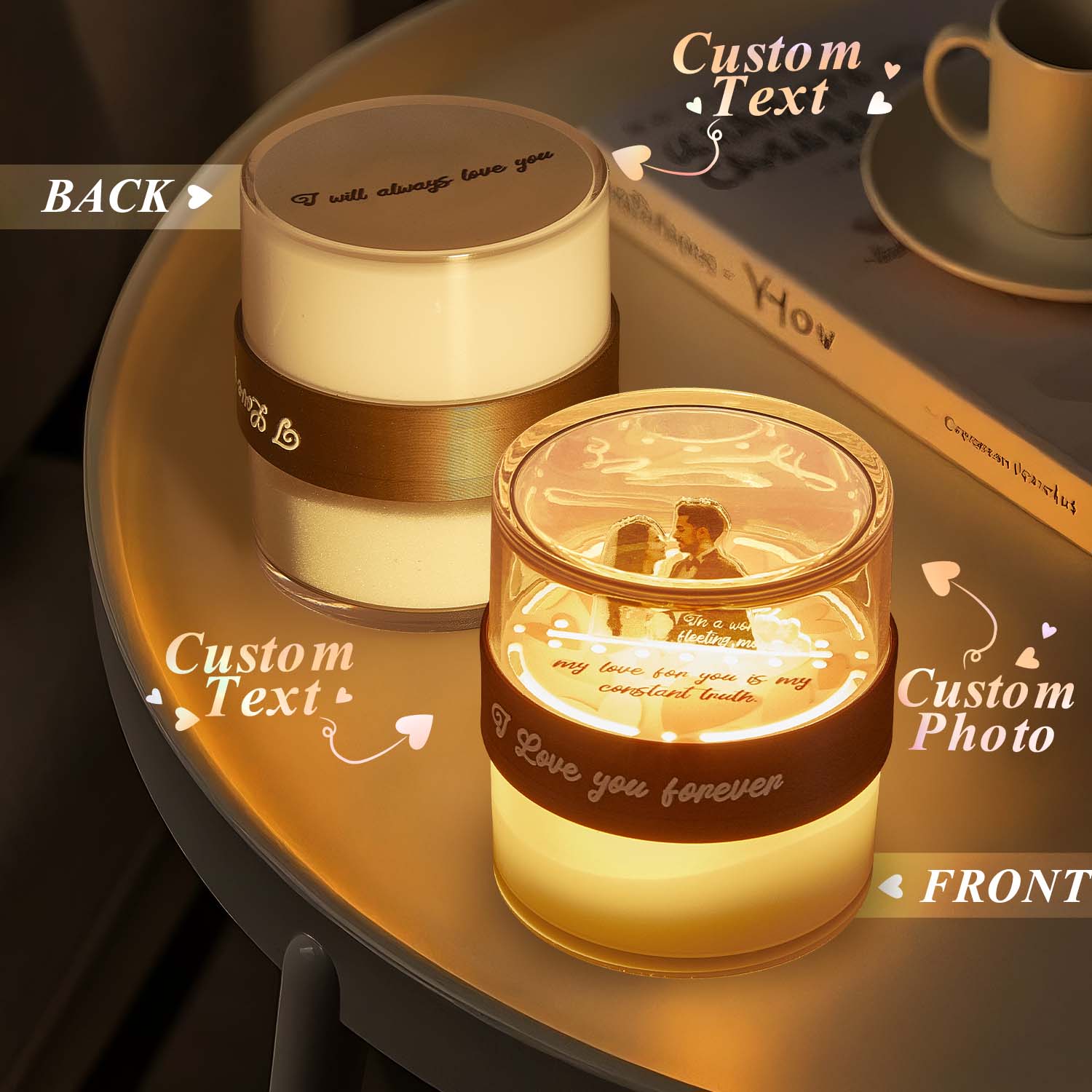 Memorial Gift Customized Night Light Creative Flip Light Acrylic Hourglass Lamp Corporate Campus Anniversary Gift - soufeelau