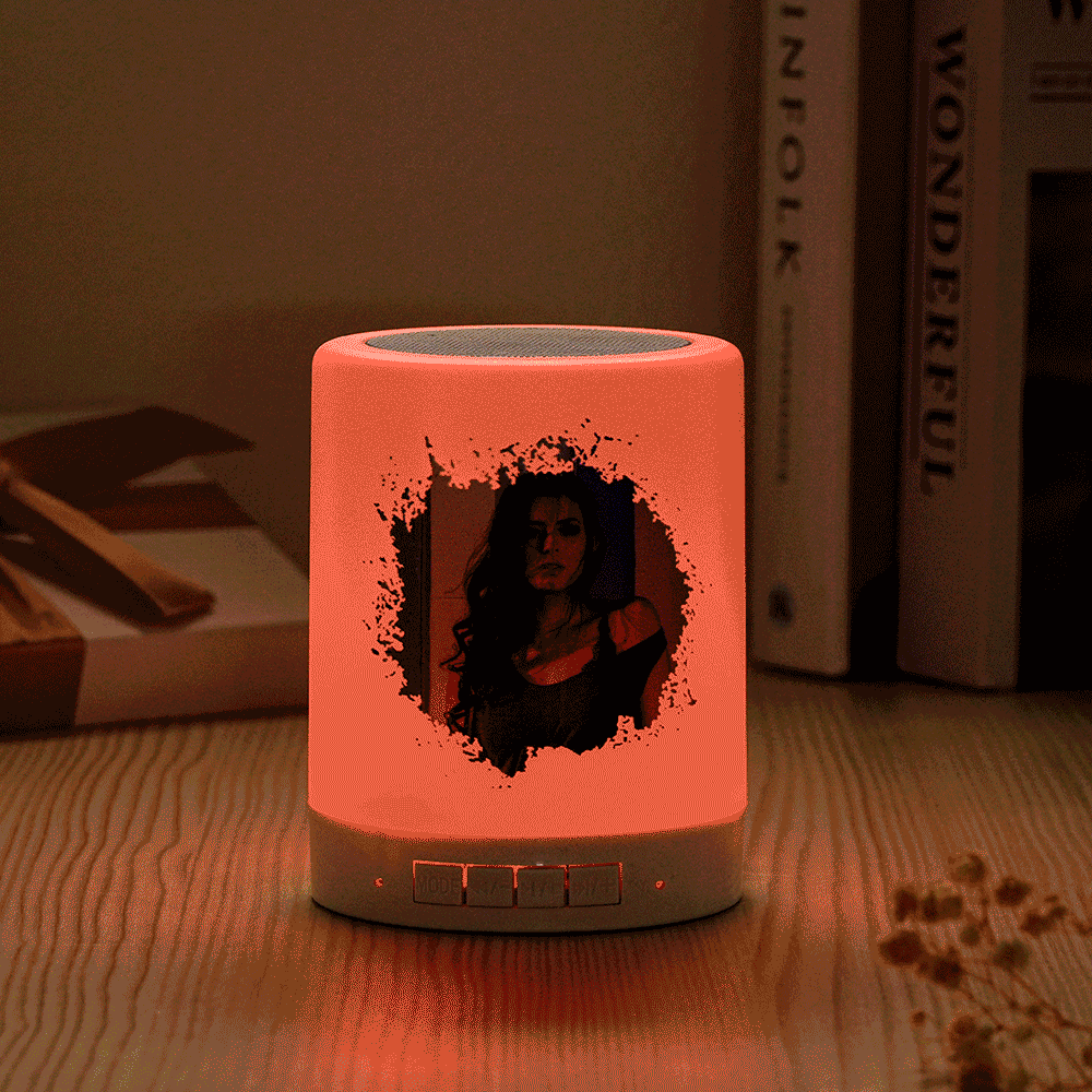 Personalised Bluetooth Speaker Night Light Custom Photo and Text Best Gifts for Her - soufeelau