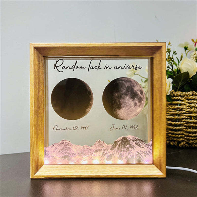 Custom Moon Phases LED Frame Light Birth Moon Night Light Gifts for Lovers - soufeelau