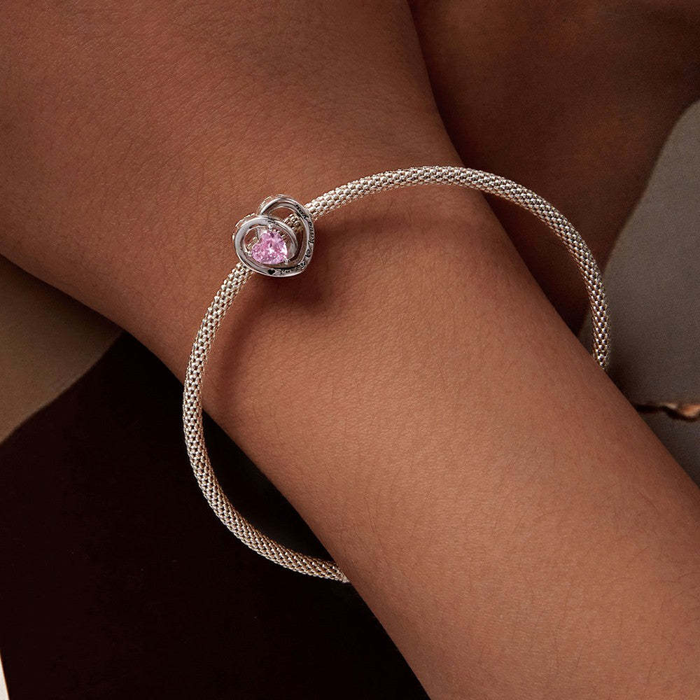 lucky to have you pink heart charm 925 sterling silver xs1955