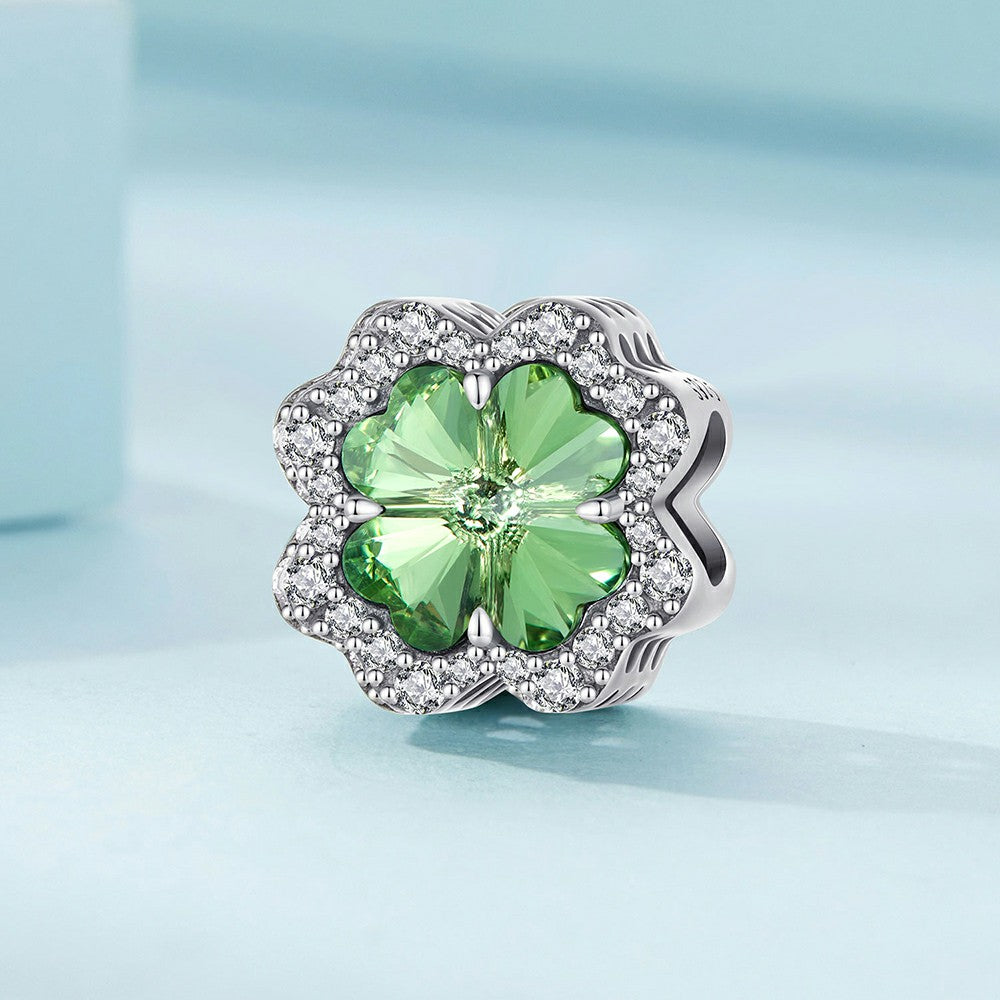 diamond four leaf clover charm 925 sterling silver xs1961