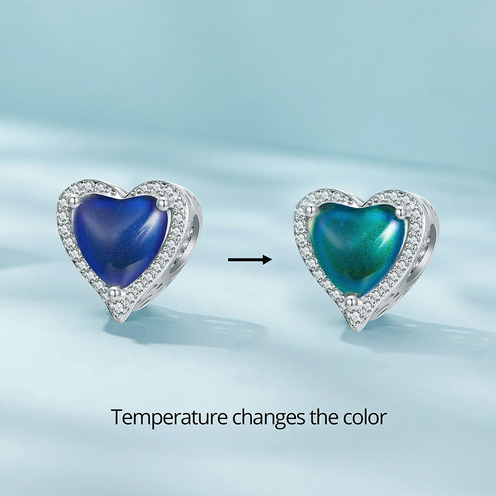 temperature discoloration heart charm 925 sterling silver xs1966