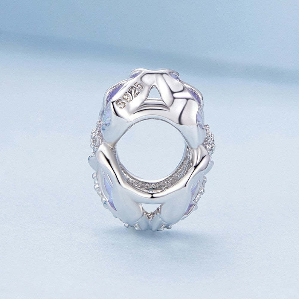 purple flower charm 925 sterling silver xs1973